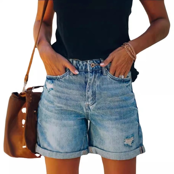 Damjeansshorts med en modern och avslappnad passform Mirla-Eva Jonsson