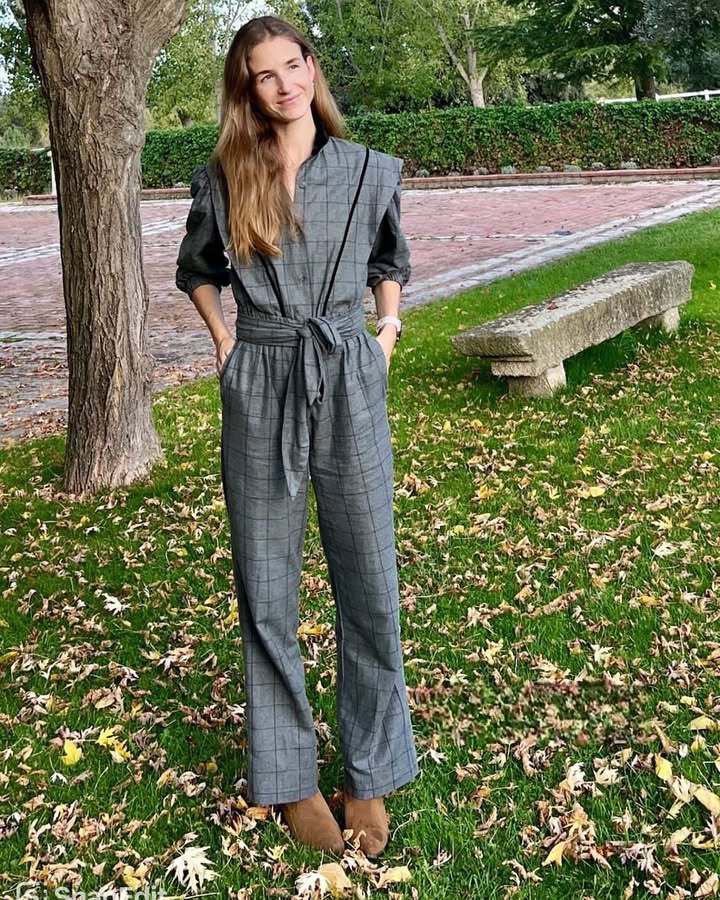 Damk Jumpsuit med skräddarsydd passform och grafiskt rutmönster Mirla-Eva Jonsson