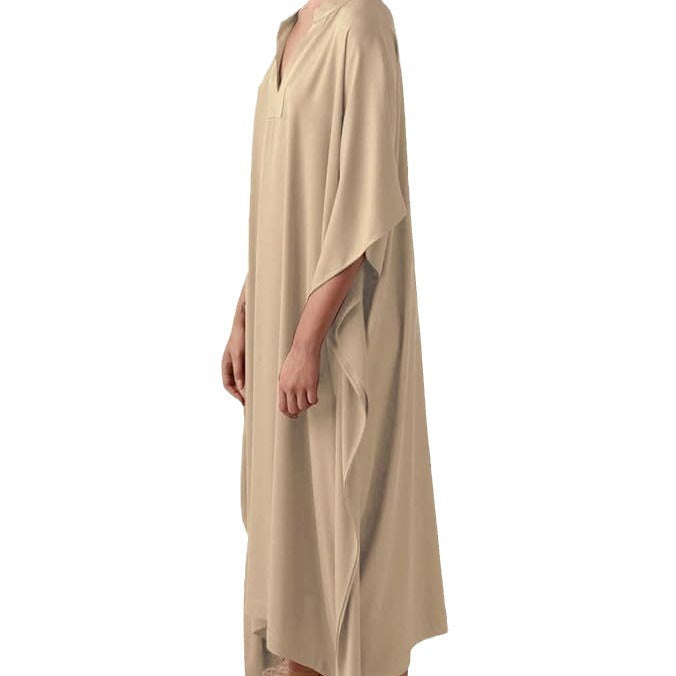 Damkaftan med avslappnad snitt och elegant V-krage Mirla-Eva Jonsson
