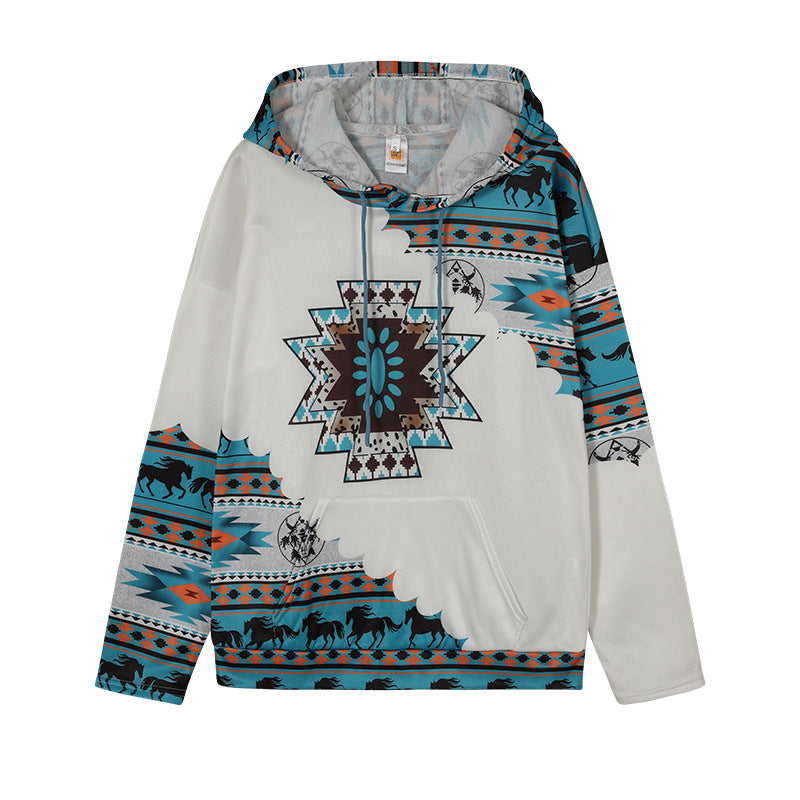 Damkapp Hoodie med unikt tribal-mönster Mirla-Eva Jonsson
