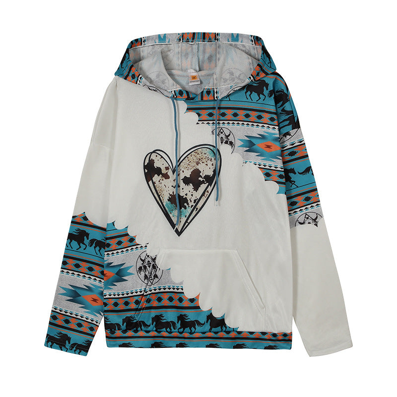 Damkapp Hoodie med unikt tribal-mönster Mirla-Eva Jonsson
