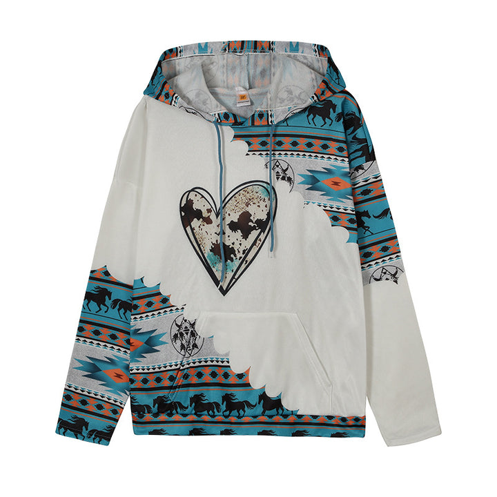 Damkapp Hoodie med unikt tribal-mönster Mirla-Eva Jonsson