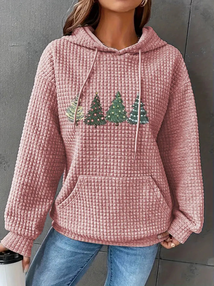 Damkappa med överdimensionerad huva och festligt träddesign Eva Jonsson-Eva Jonsson