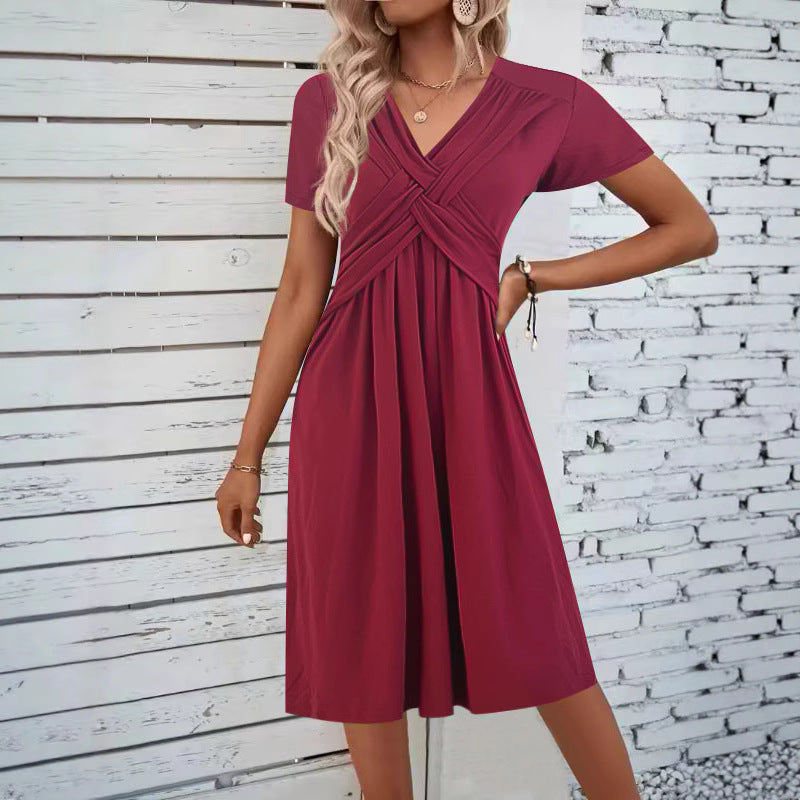 Damkjol med figursydd omslagdesign och elegant V-ringning Mirla-Eva Jonsson