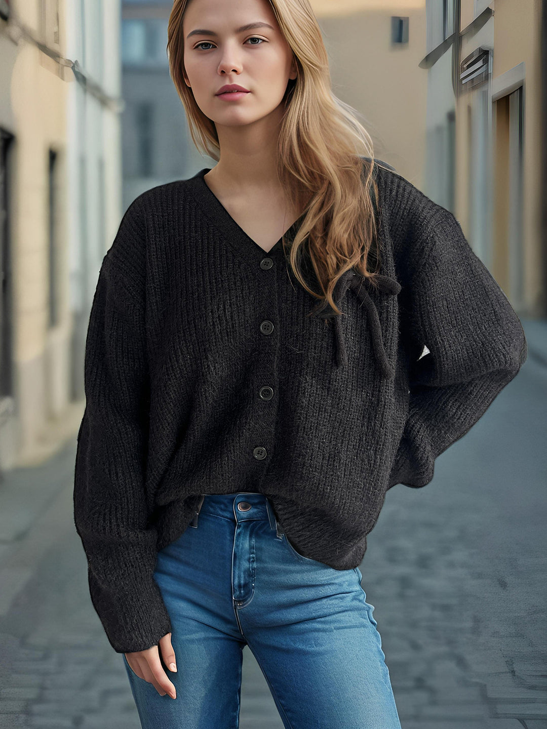 Damkjol med fint strukturmönster och dekorativa knapppdetaljer Eva Jonsson-Eva Jonsson