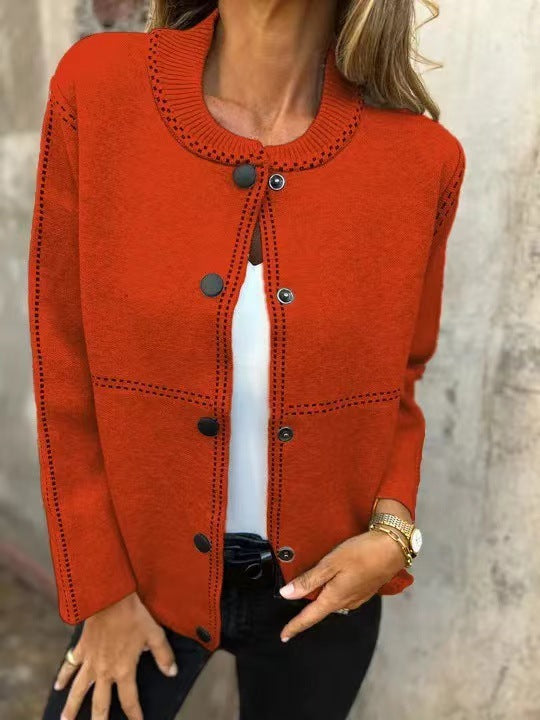Damkjol med knappslå och elegante halslinje Mirla-Eva Jonsson