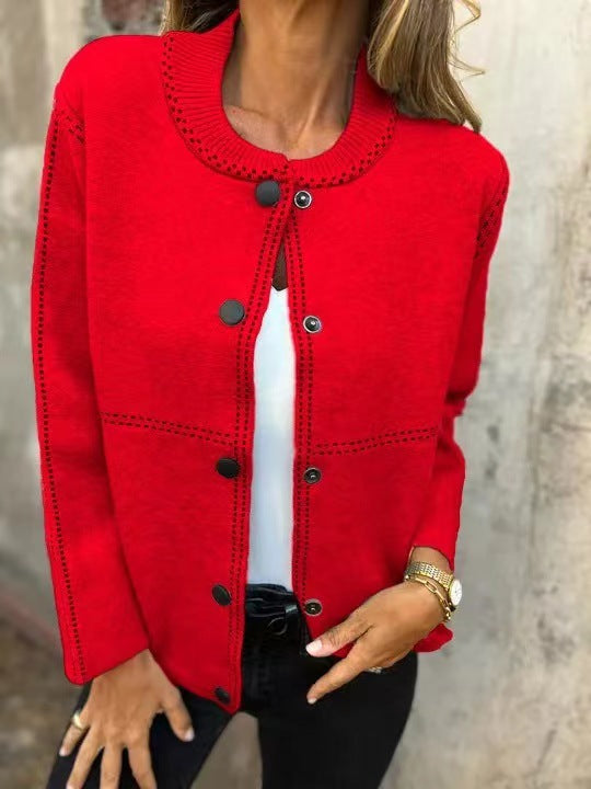 Damkjol med knappslå och elegante halslinje Mirla-Eva Jonsson