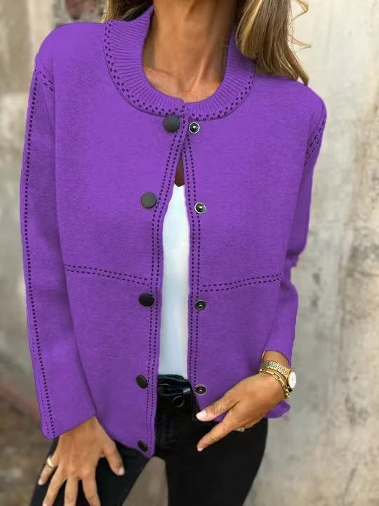 Damkjol med knappslå och elegante halslinje Mirla-Eva Jonsson