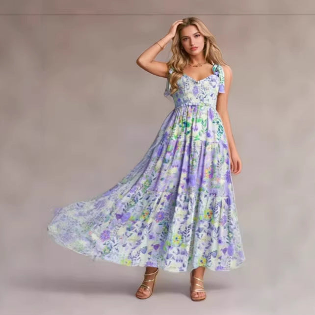 Damkjol med lekfullt blommönster och volangärmar Mirla-Eva Jonsson