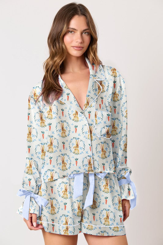 Damkläder pyjamas-set med lekfullt kaninmönster Eva Jonsson-Eva Jonsson