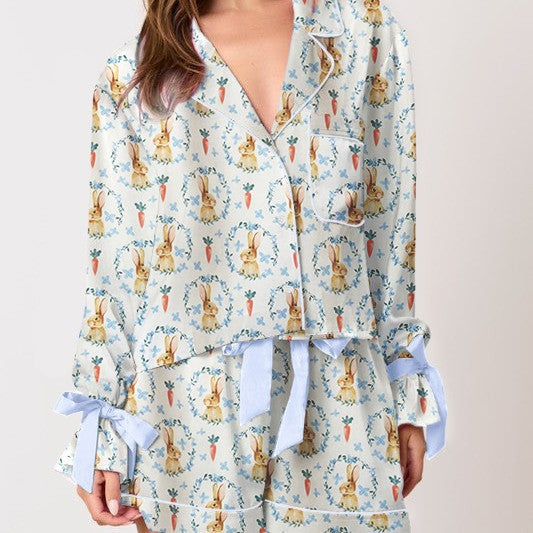 Damkläder pyjamas-set med lekfullt kaninmönster Eva Jonsson-Eva Jonsson