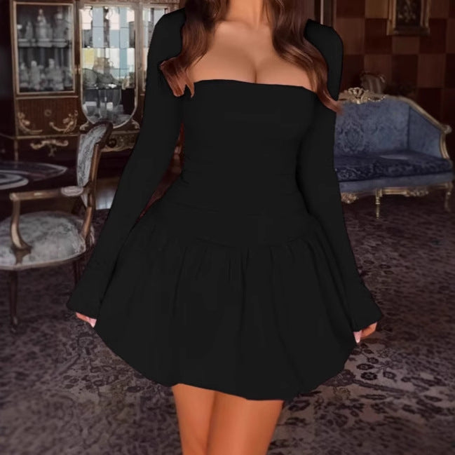 Damklänning Off-Shoulder med voluminös kjol och lång ärm Mirla-Eva Jonsson
