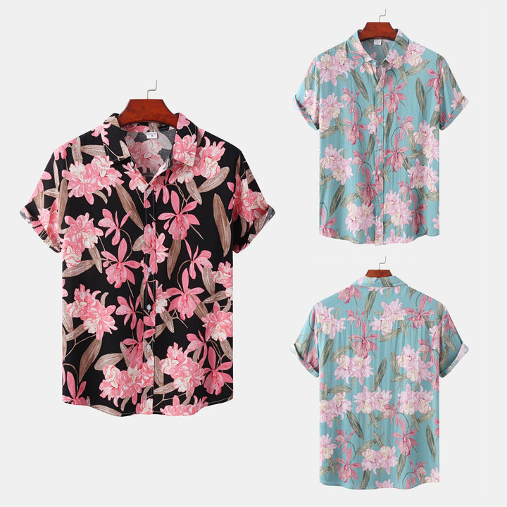 Damkortärmad skjorta i blommönster med högkvalitativ bomullskvalitet Mirla-Eva Jonsson