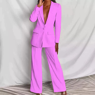 Damkostym | Vida ben | Enkelknäppt | Byxor och blazer-set | Damkostym-Eva Jonsson