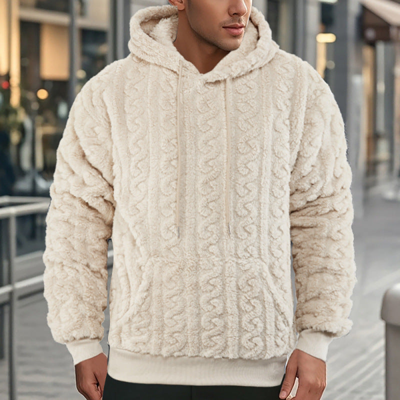 Damkuschlig Fleece-Hoodie med strukturmönster Mirla-Eva Jonsson