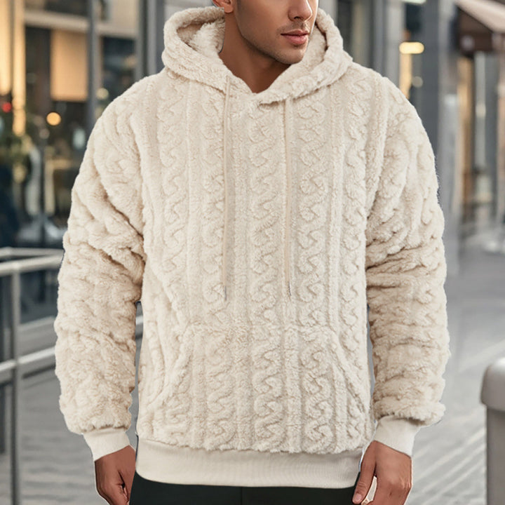 Damkuschlig Fleece-Hoodie med strukturmönster Mirla-Eva Jonsson