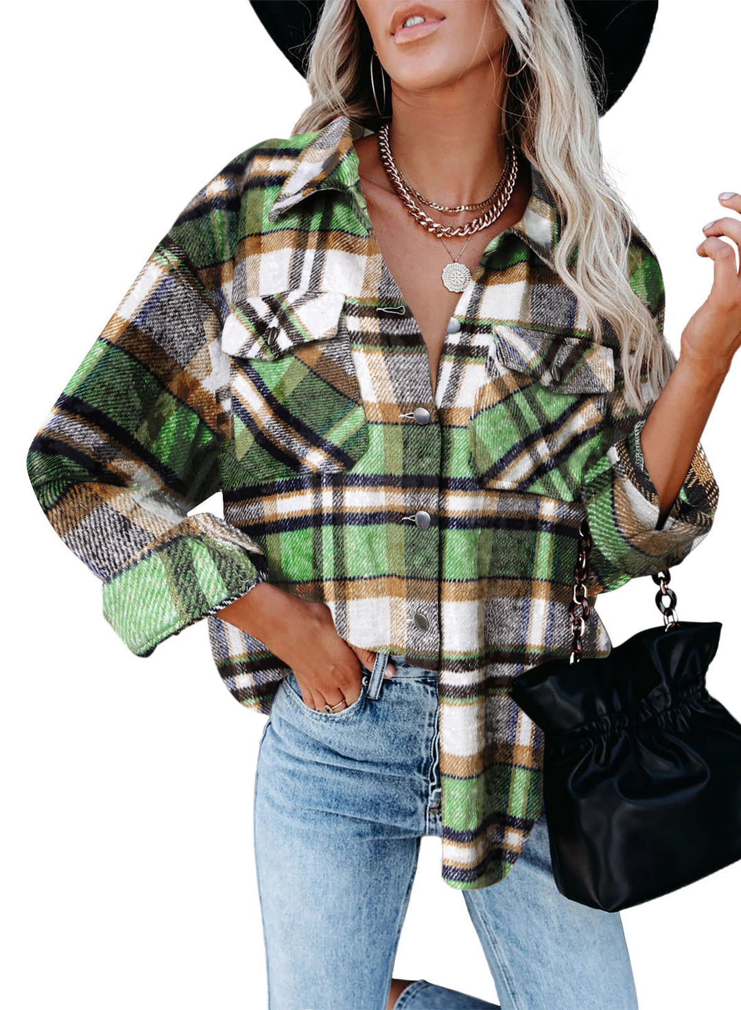 Damkvadrat Overshirt Jacka i mjukt flanellkvalitet Mirla-Eva Jonsson