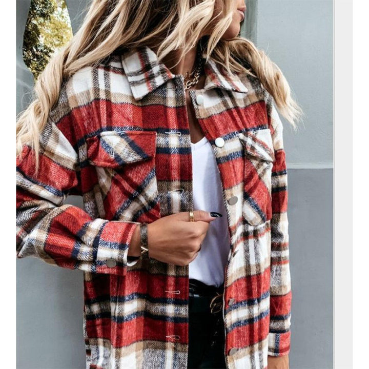 Damkvadrat Overshirt Jacka i mjukt flanellkvalitet Mirla-Eva Jonsson