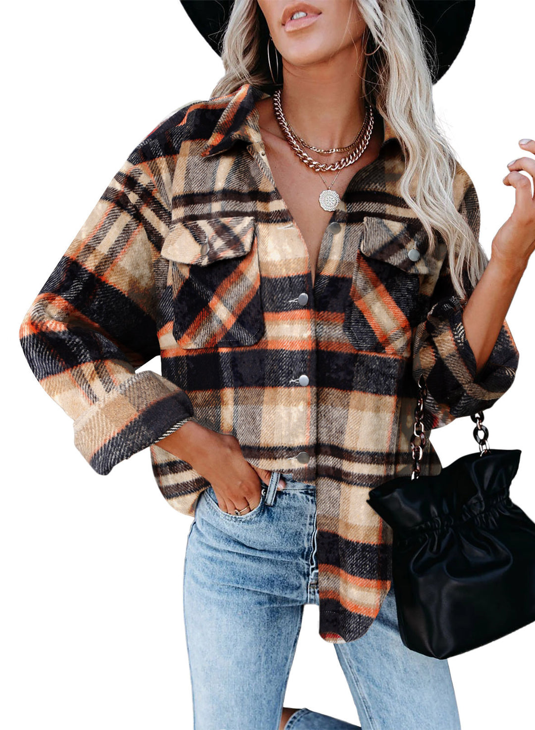 Damkvadrat Overshirt Jacka i mjukt flanellkvalitet Mirla-Eva Jonsson