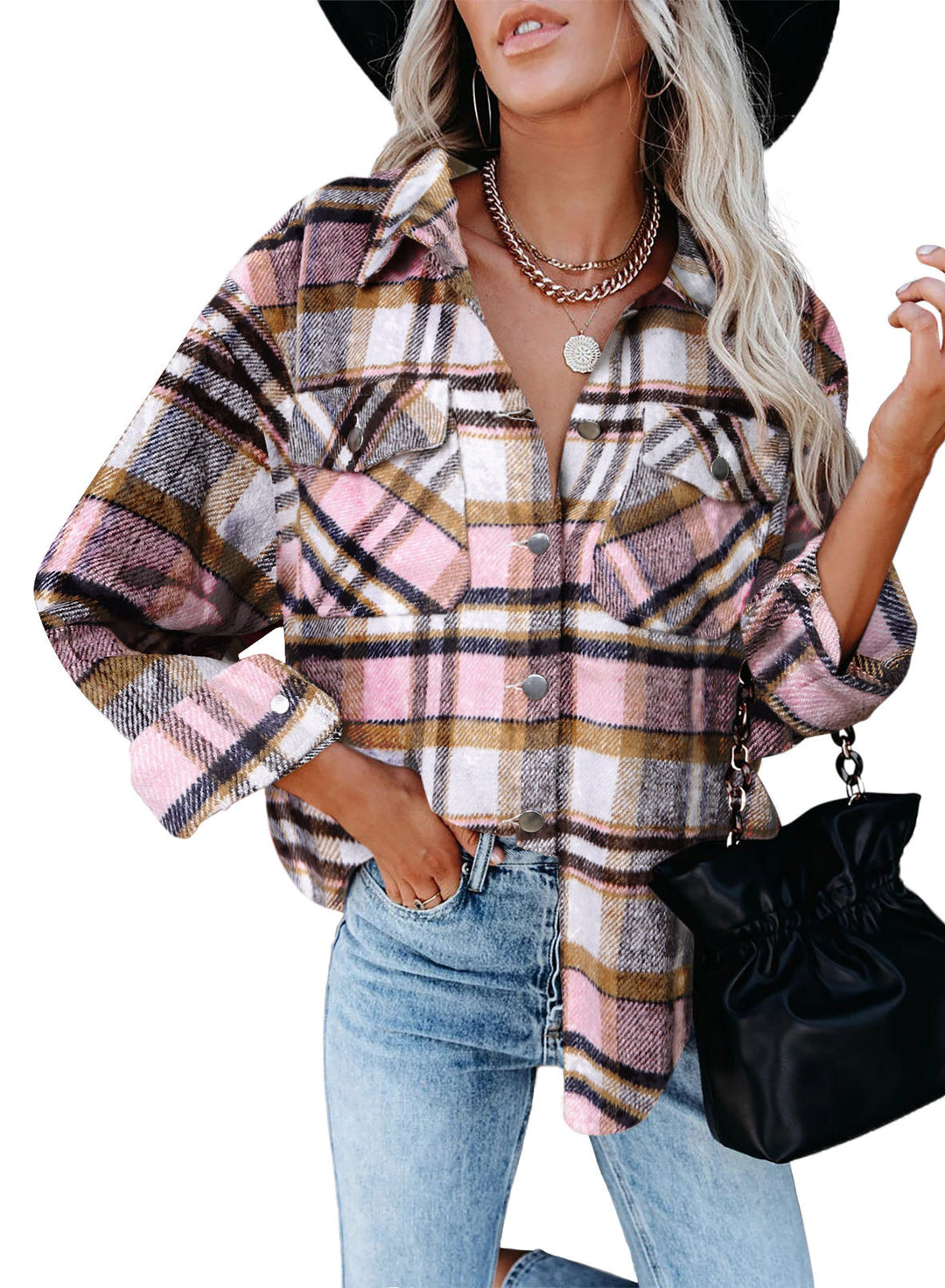 Damkvadrat Overshirt Jacka i mjukt flanellkvalitet Mirla-Eva Jonsson