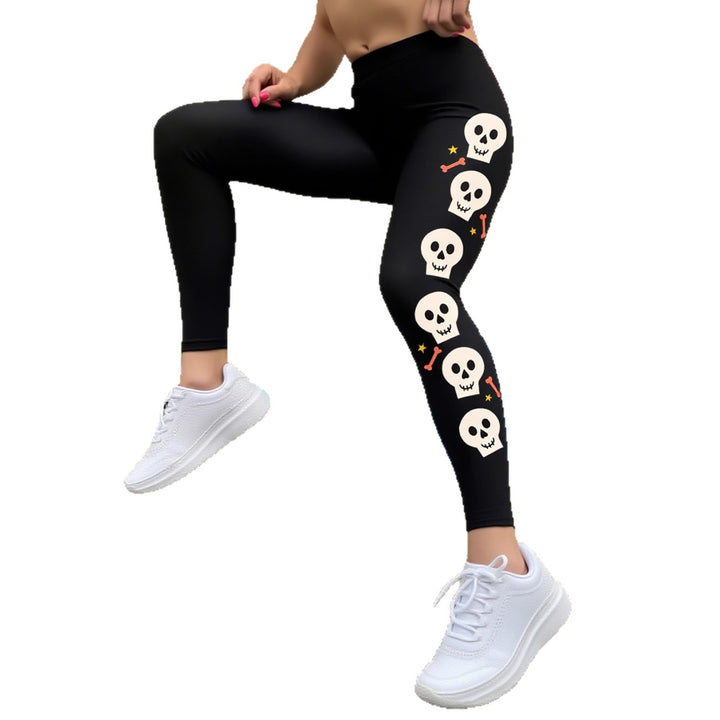 Damleggings med stiligt dödskallemotiv och hög midja Mirla-Eva Jonsson