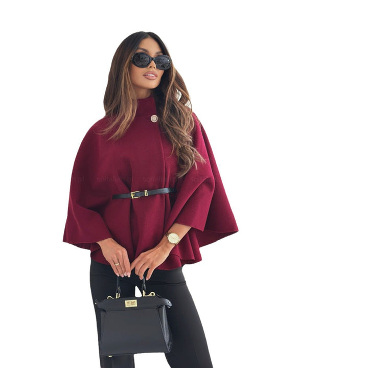 Damm Cape-jacka med stiligt bälte och elegant struktur Mirla-Eva Jonsson