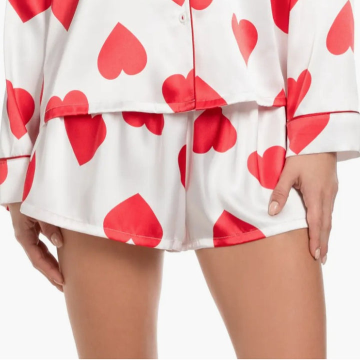 Dammars Satin-Pyjama-set med hjärtan Eva Jonsson-Eva Jonsson