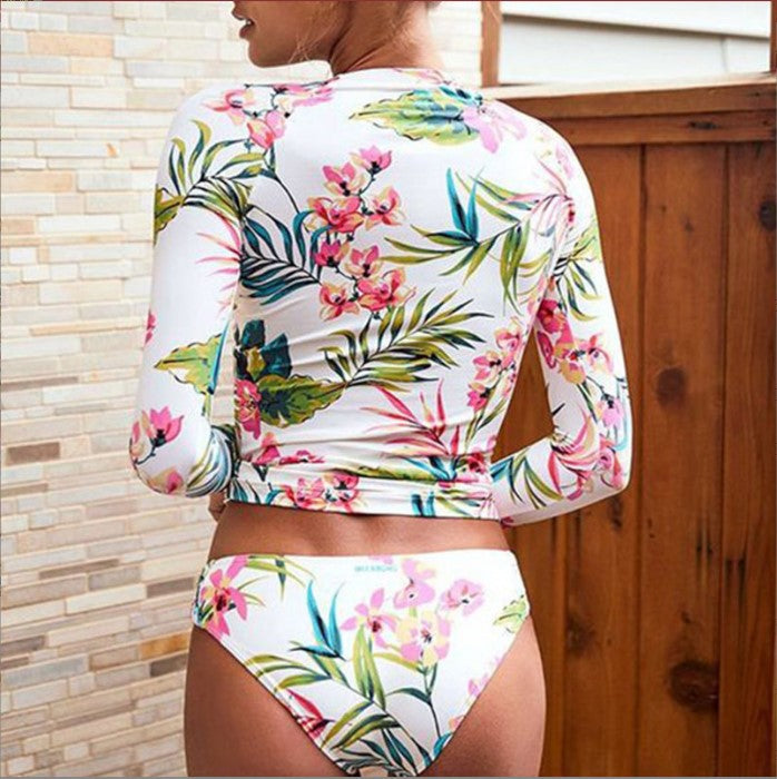 Dammars Uv-skydd baddräkt med långa ärmar och blommönster Mirla-Eva Jonsson