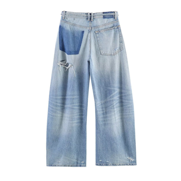 Dammed Wide Jeans i Destroyed-Look med justerbar midja Mirla-Eva Jonsson