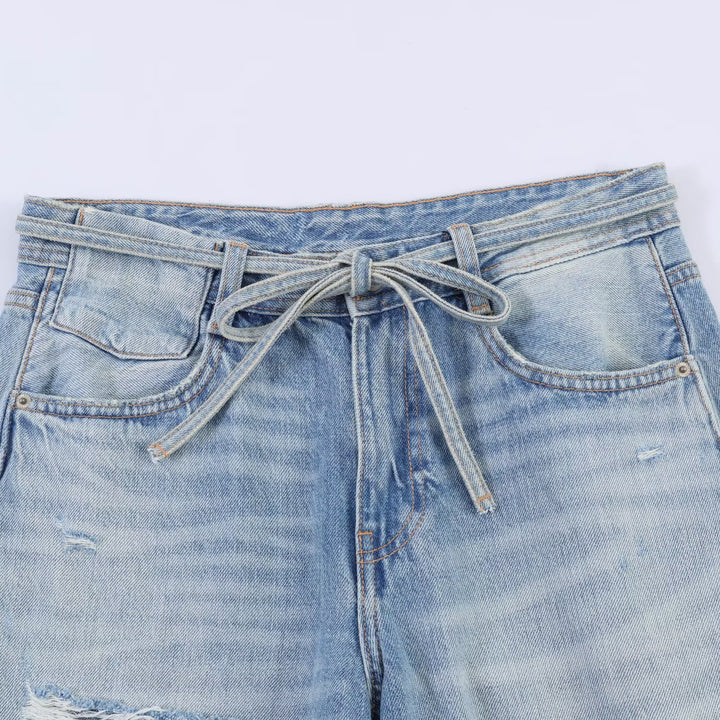 Dammed Wide Jeans i Destroyed-Look med justerbar midja Mirla-Eva Jonsson