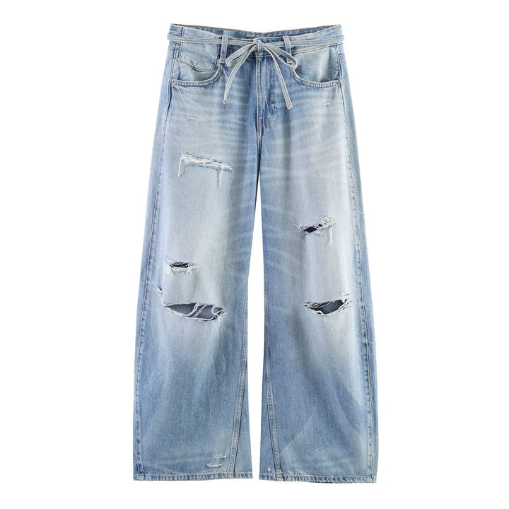 Dammed Wide Jeans i Destroyed-Look med justerbar midja Mirla-Eva Jonsson
