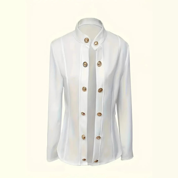 Dammens elegant Couture-jacka med smyckeknappar och figursydd design Mirla-Eva Jonsson