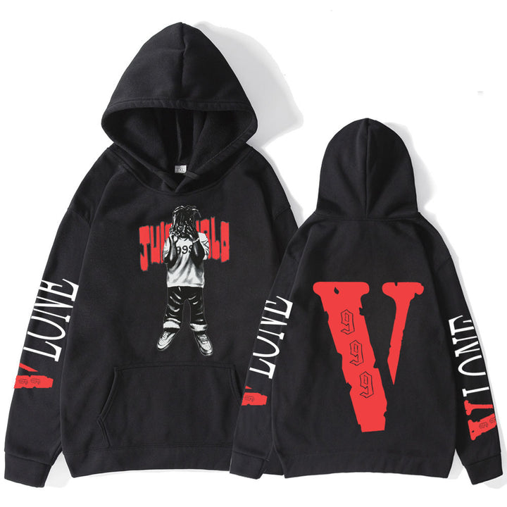 Dammens hoodie med konstnärligt tryck och bekväm passform Mirla-Eva Jonsson