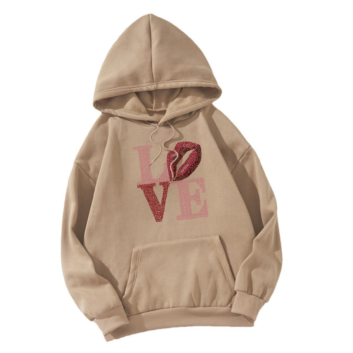 Dammens hoodie med kreativ läppdesign Mirla-Eva Jonsson