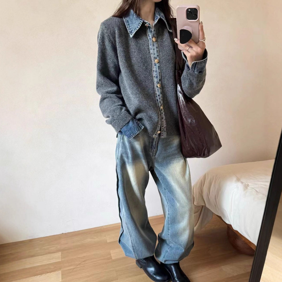 Dammode cardigan med innovativ krage och eleganta knappdetaljer Mirla-Eva Jonsson