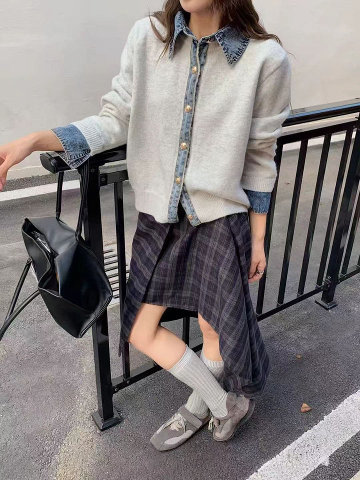 Dammode cardigan med innovativ krage och eleganta knappdetaljer Mirla-Eva Jonsson