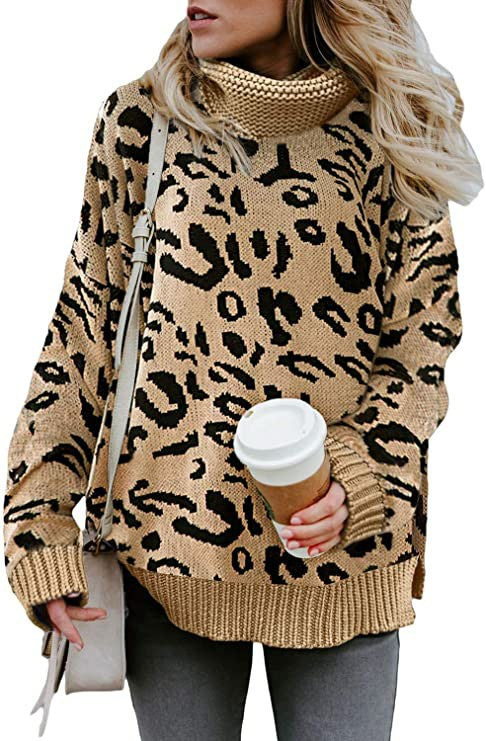 Dammodig tröja med leopardmönster Mirla-Eva Jonsson