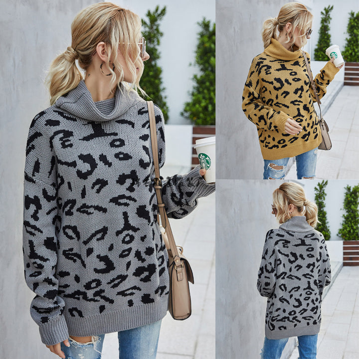 Dammodig tröja med leopardmönster Mirla-Eva Jonsson