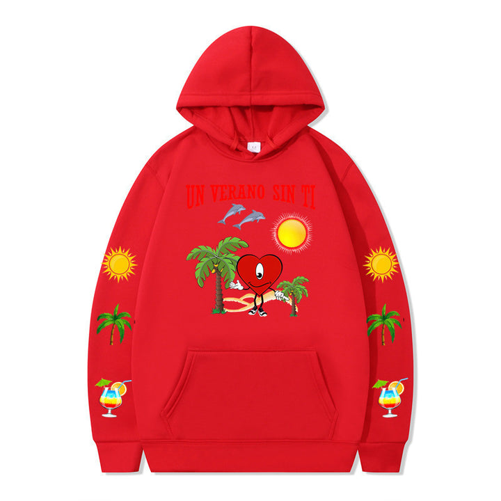 Damms hoodie med livligt sommarmotiv och bekväm passform Mirla-Eva Jonsson