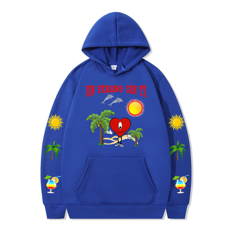 Damms hoodie med livligt sommarmotiv och bekväm passform Mirla-Eva Jonsson