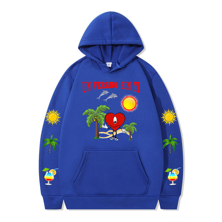 Damms hoodie med livligt sommarmotiv och bekväm passform Mirla-Eva Jonsson
