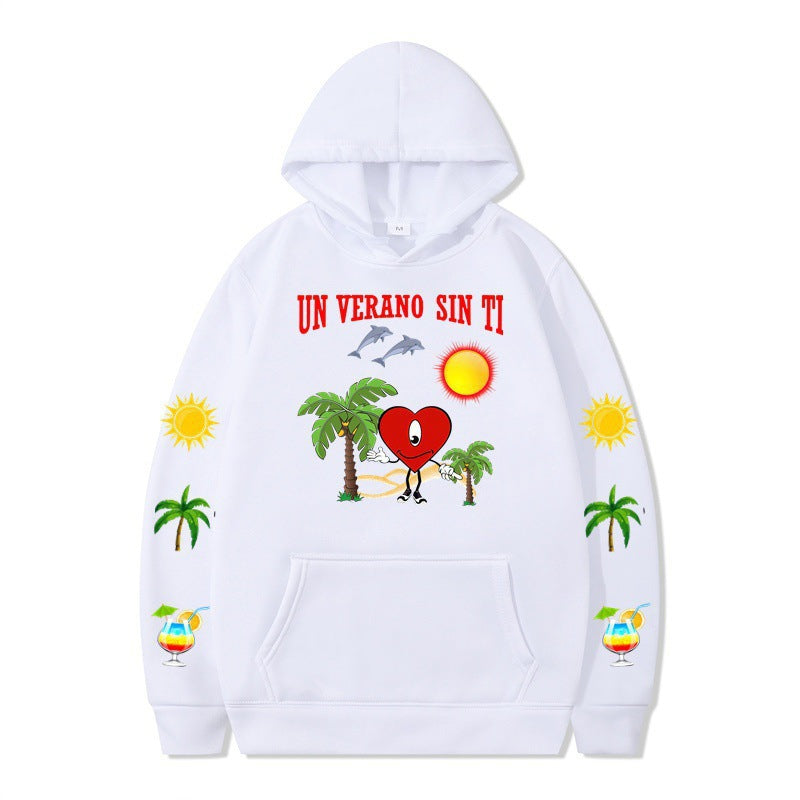 Damms hoodie med livligt sommarmotiv och bekväm passform Mirla-Eva Jonsson