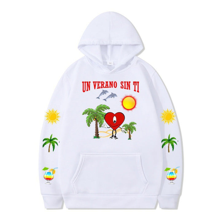 Damms hoodie med livligt sommarmotiv och bekväm passform Mirla-Eva Jonsson