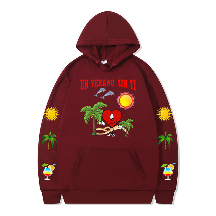 Damms hoodie med livligt sommarmotiv och bekväm passform Mirla-Eva Jonsson