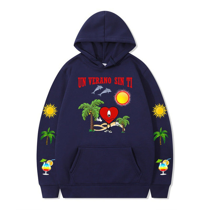 Damms hoodie med livligt sommarmotiv och bekväm passform Mirla-Eva Jonsson