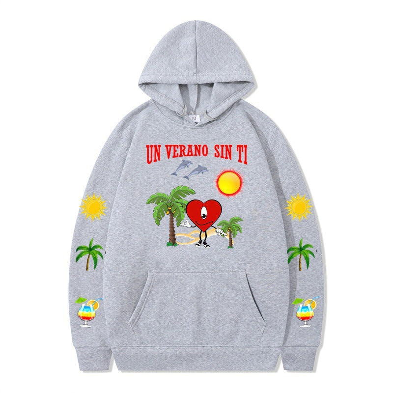 Damms hoodie med livligt sommarmotiv och bekväm passform Mirla-Eva Jonsson