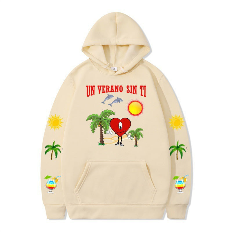 Damms hoodie med livligt sommarmotiv och bekväm passform Mirla-Eva Jonsson