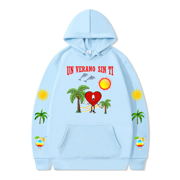 Damms hoodie med livligt sommarmotiv och bekväm passform Mirla-Eva Jonsson