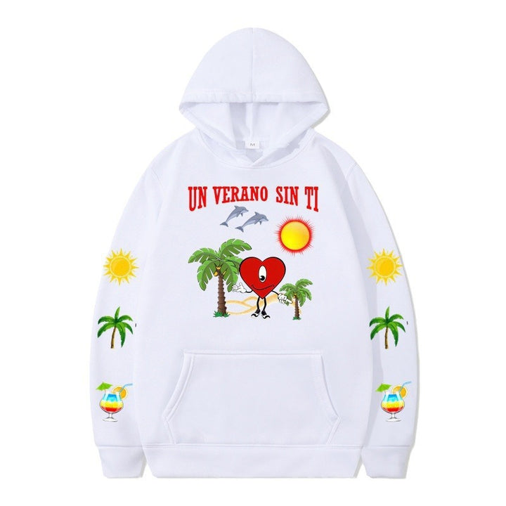 Damms hoodie med livligt sommarmotiv och bekväm passform Mirla-Eva Jonsson