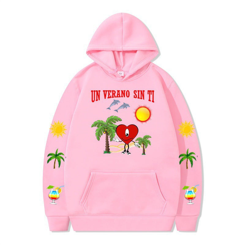 Damms hoodie med livligt sommarmotiv och bekväm passform Mirla-Eva Jonsson